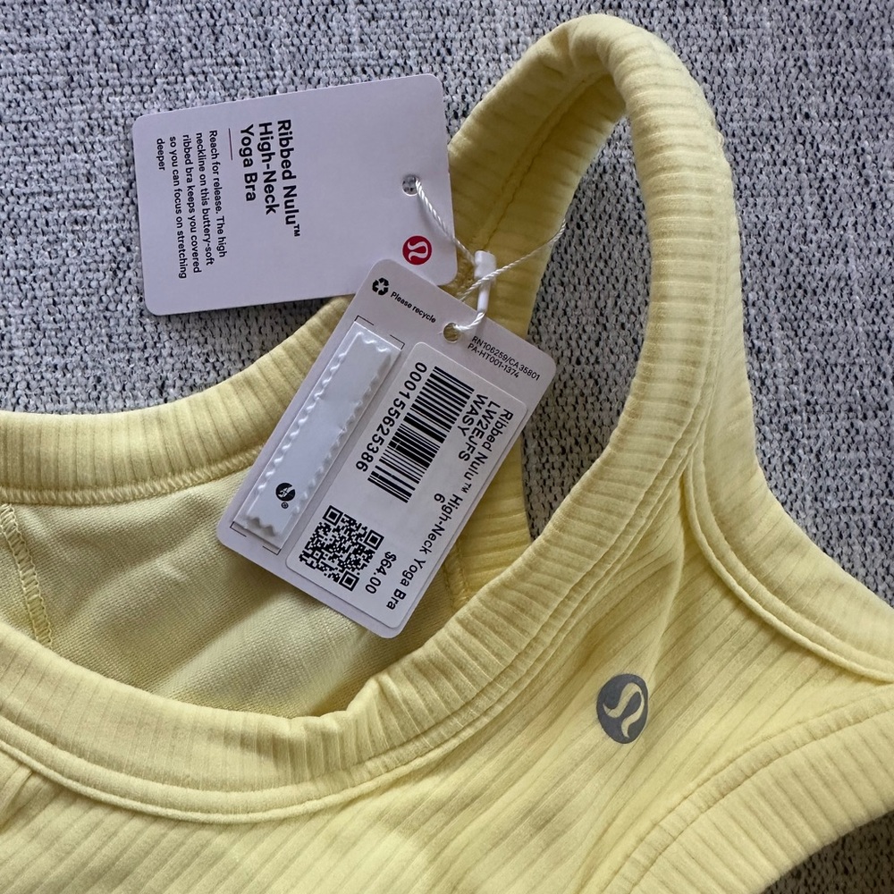 Lululemon Athletica Light Yellow Ribbed Top